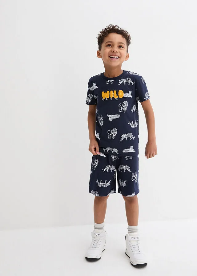 Camiseta y pantalón corto (2 piezas) Azul marino